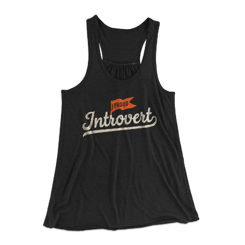 Proud Introvert Funny Women's Flowey Tank Top graphic tank top