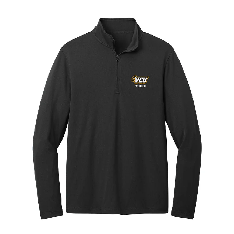 VCU - NCAA Women's Track & Field : Sanaa Wooden - Lightweight Quarter Zip Jacket Tailored Jacket Straight Jacket A-Line Jacket
