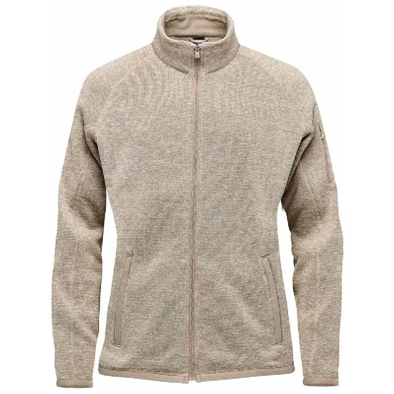 Stormtech Women's Oatmeal Heather Avalante Full Zip Fleece Jacket Ribbed Jacket Pleated Jacket Ruffled Jacket