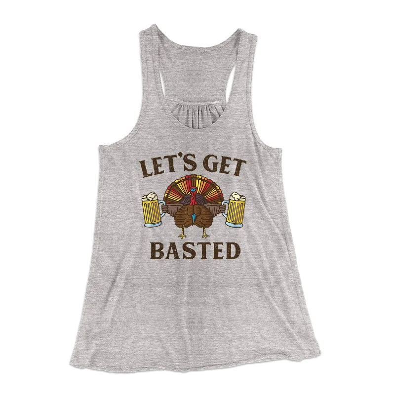 Let's Get Basted Funny Thanksgiving Women's Flowey Tank Top layering tank top