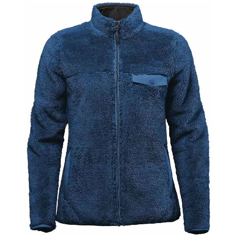 Stormtech Women's Indigo Bergen Sherpa Fleece Jacket Faux Fur Fabric Real Fur Fabric Shearling Fabric