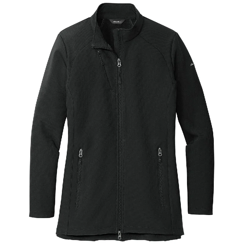 Eddie Bauer Women's Deep Black Stretch Soft Shell Jacket Denim Jacket Leather Jacket Suede Jacket