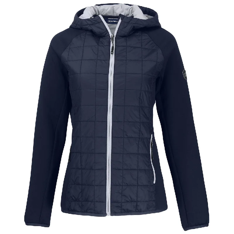 Cutter & Buck Women's Dark Navy Rainier Primaloft Eco Full Zip Hybrid Jacket Striped Jacket Polka Dot Jacket Floral Jacket