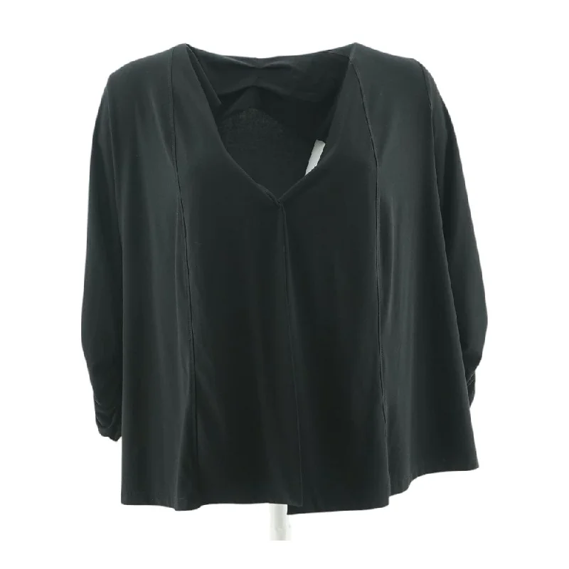 Black Solid Cardigan Sweater Asymmetrical,ymmetric Pencil Cardigan