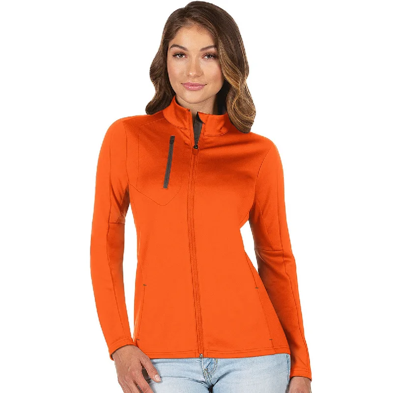 Antigua Women's Mango/Carbon Generations Full Zip Up Jacket Nylon Jacket Polyester Jacket Spandex Jacket