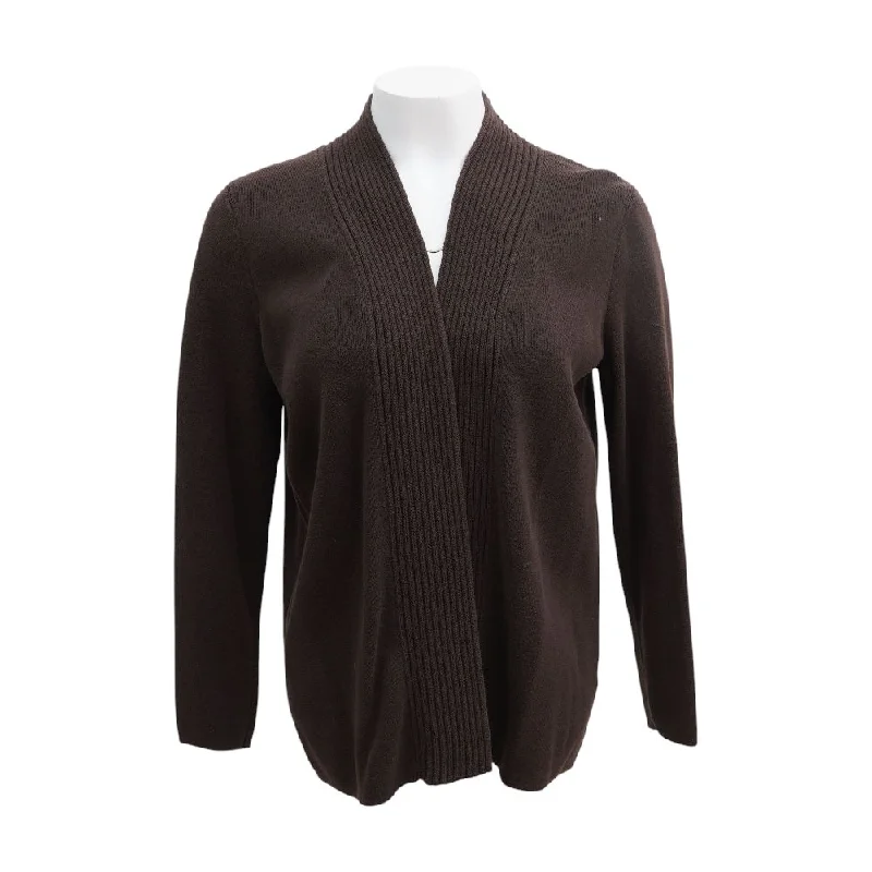 Brown Solid Cardigan Sweater Asymmetrical,ymmetric Pencil Cardigan