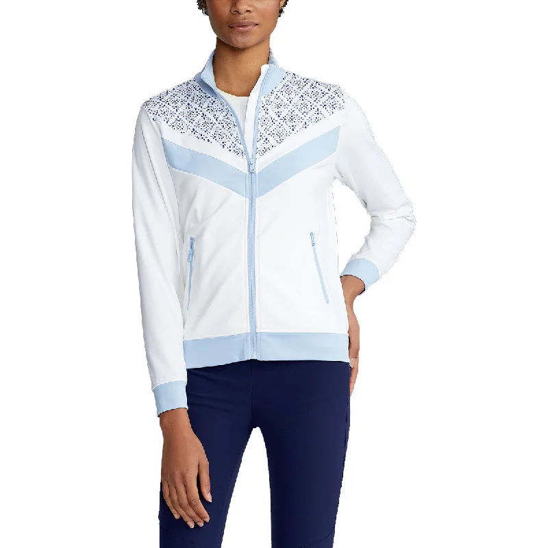 RLX Ralph Lauren Full Zip Power Stretch White Elite Blue Womens Golf Jacket Lace Jacket Ribbed Jacket Sequined Jacket