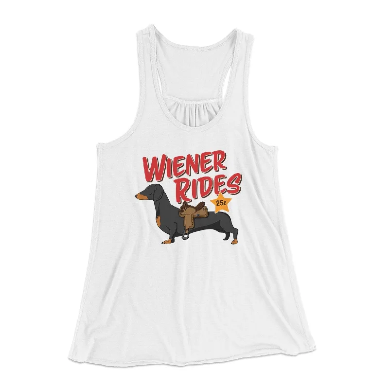 Wiener Rides Funny Women's Flowey Tank Top lace tank top