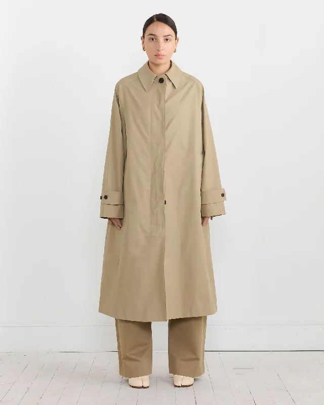 Holin Coat in Tan Tie-Waist Belted Drawstring