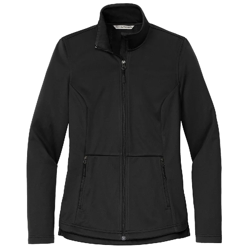 Port Authority Women's Deep Black Flexshell Jacket Mesh Jacket Canvas Jacket Denim Jacket
