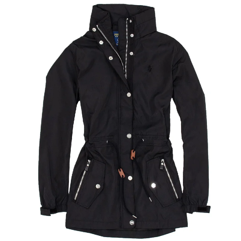 Polo Golf Ralph Lauren Heritage Polo Black Womens Golf Jacket Welt Pockets Slit Pockets Flap Pockets