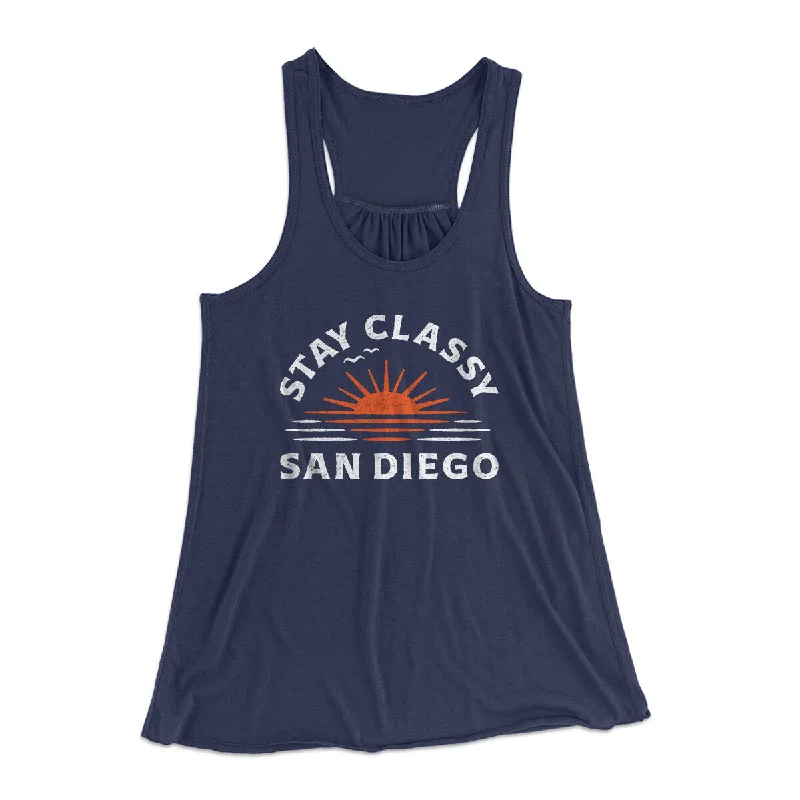 Stay Classy San Diego Women's Flowey Racerback Tank Top breathable tank top