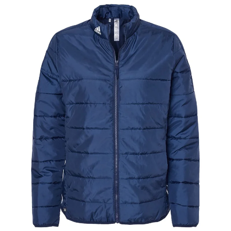 Adidas Women's Team Navy Blue Puffer Jacket Jersey Jacket Tulle Jacket Batik Jacket