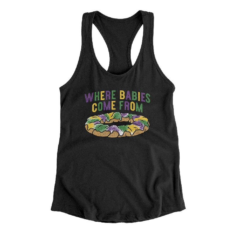 King Cake Where Babies Come From Women's Racerback Tank fitted tank top