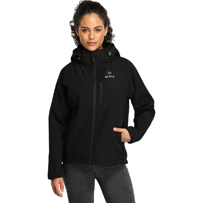 Ororo Women's Black Classic Heated Jacket Bomber Jacket Anorak Windbreaker