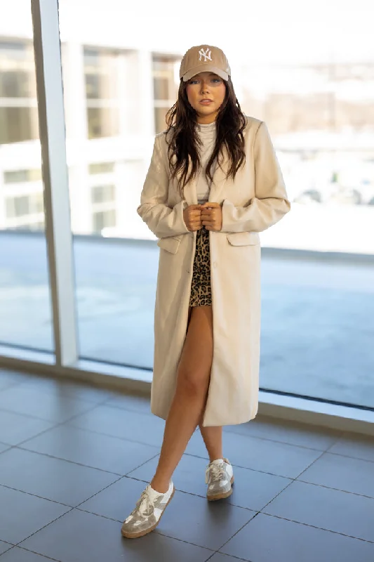 NEW STEVIE DRESS COAT (IVORY) Buttoned Zippered Snapped