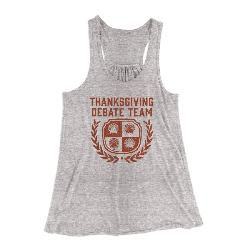 Thanksgiving Debate Team Funny Thanksgiving Women's Flowey Tank Top breathable tank top