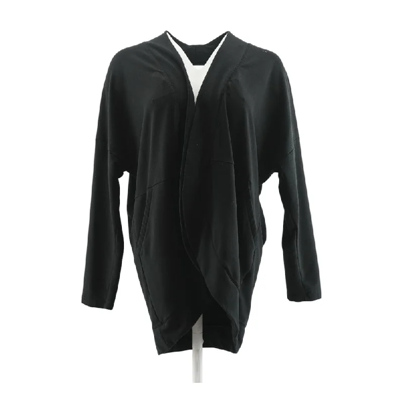 Black Solid Cardigan Sweater Houndstooth Herringbone Solid