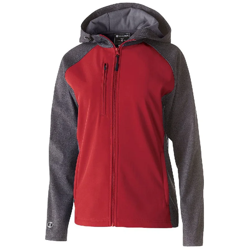Holloway Women's Carbon Print/Scarlet Raider Softshell Jacket Toggled Jacket Drawstring Jacket Belted Jacket