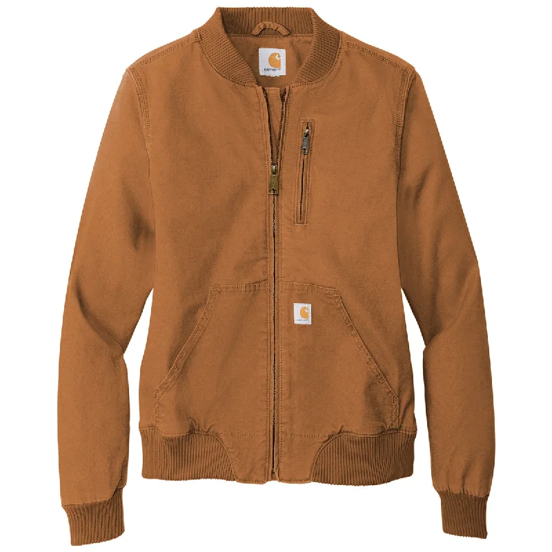 Carhartt Women's Carhartt Brown Rugged Flex Crawford Jacket Faux Fur Jacket Real Fur Jacket Shearling Jacket