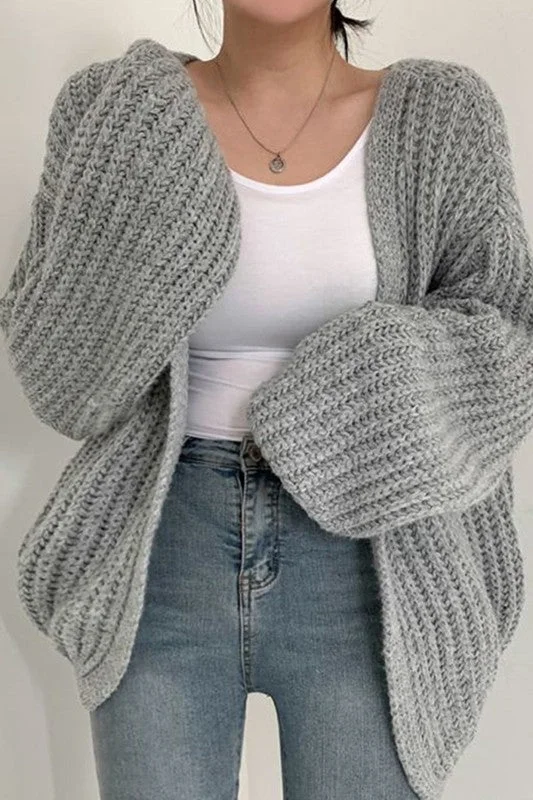 VINTAGE LANTERN SLEEVE CARDIGAN Layered Multi-layer Single Layer