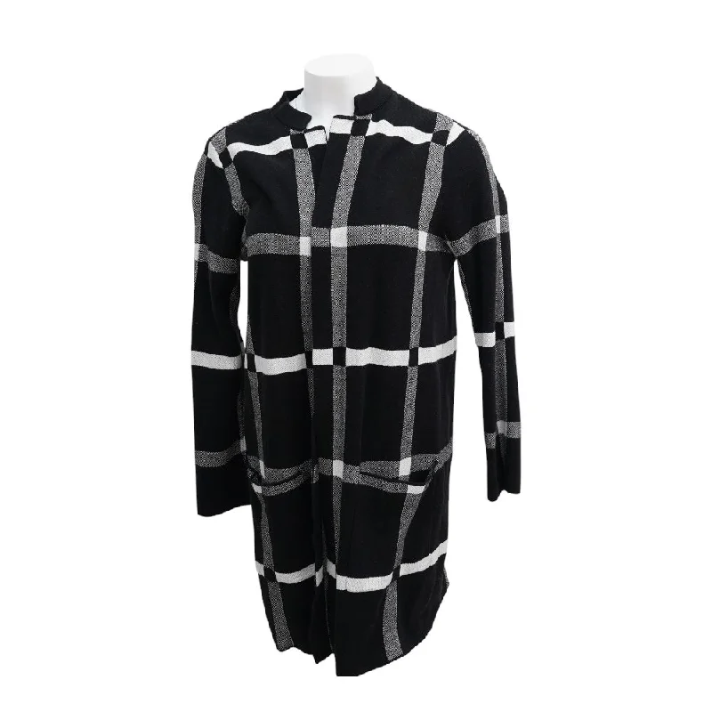 Black Plaid Cardigan Sweater Plaid Cardigan Polka Dot Checkered