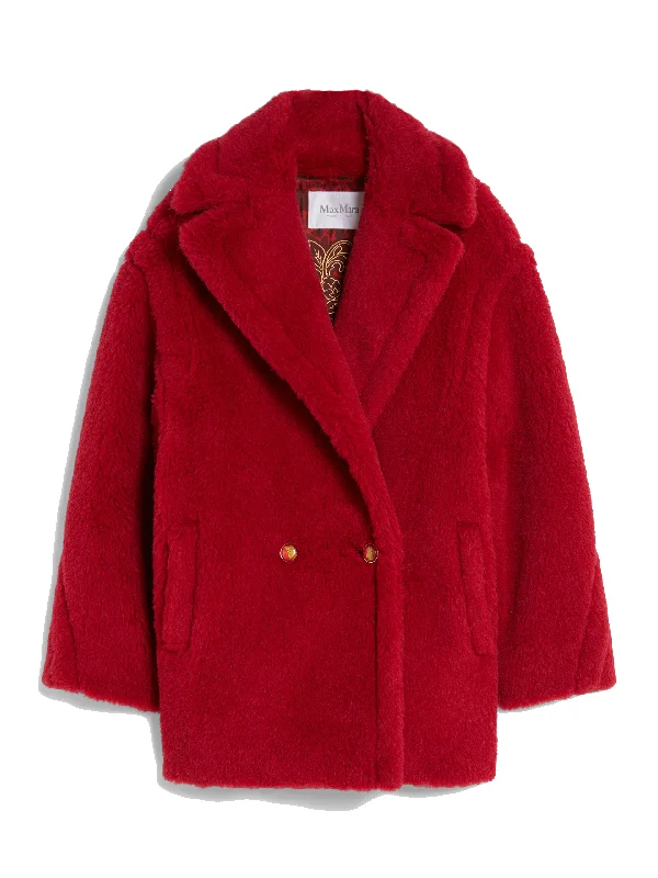 Cuba short Teddy Bear Icon Coat in alpaca and wool Vent Hem Cuff