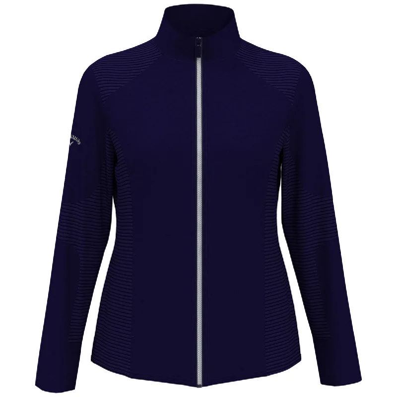 Callaway Women's Peacoat Navy Full-Zip Ottoman Jacket Fleece Fabric Down Fabric Feather Fabric