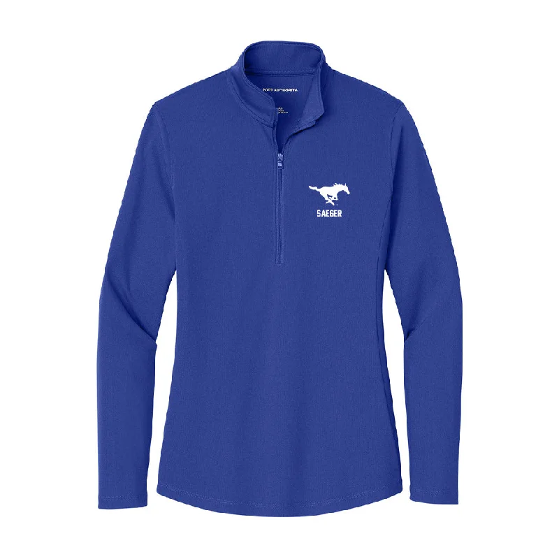 SMU - NCAA Women's Track & Field : Kendall Saeger - Women's Lightweight Quarter Zip Jacket Herringbone Jacket Checkered Jacket Solid Jacket