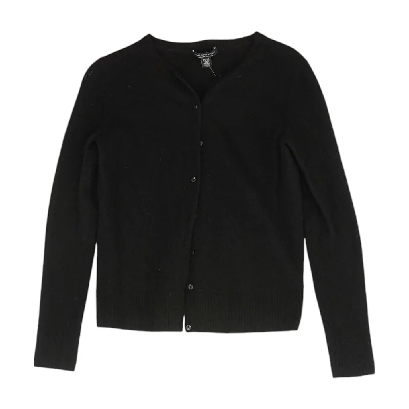 Black Solid Cardigan Sweater Bright Pastel Dark