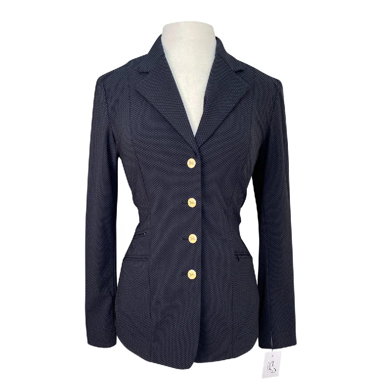 RJ Classics 'Victory' Orange Label Show Coat in Black/Charcoal Microcheck - Women's 10R Striped Polka Dot Floral