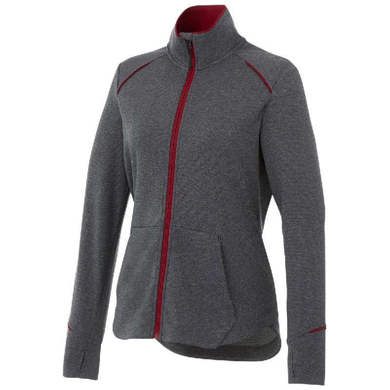 Elevate Women's Team Red/Heather Charcoal Tamarack Full Zip Jacket Anorak Shell Jacket Lightweight Jacket