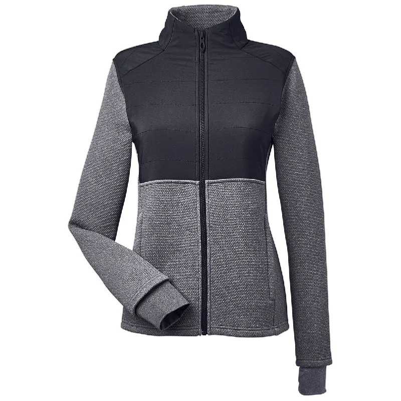 Spyder Women's Black Heather/Black Pursuit Commuter Jacket Toggled Jacket Drawstring Jacket Belted Jacket