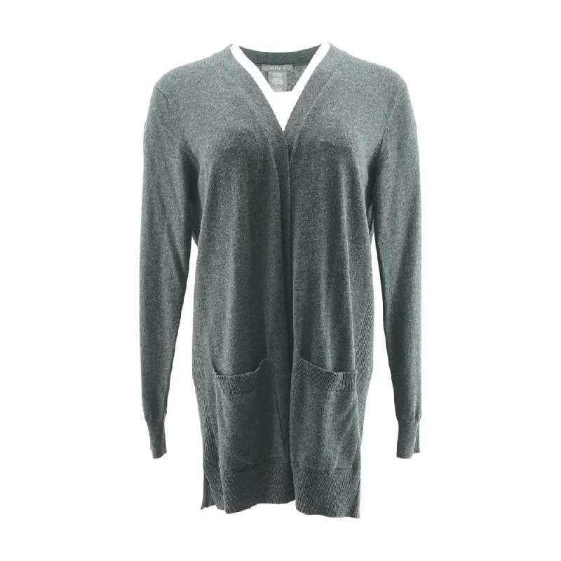 Charcoal Solid Cardigan Sweater Striped Floral Plaid