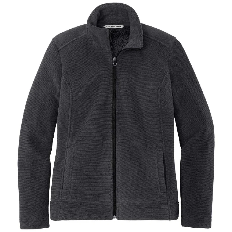 Port Authority Women's Graphite/Deep Black Ultra Warm Brushed Fleece Jacket Insulated Jacket Fitted Jacket Loose Jacket