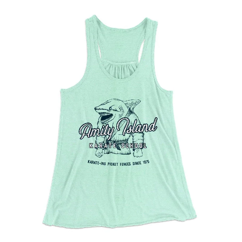 Amity Island Karate School Women's Flowey Tank Top high neck tank