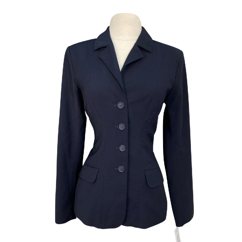 Winston Equestrian Classic Competition Coat in Navy - Women's 38T (US 4-6 Tall) Peter Pan Collar Cowl Neck Turtleneck