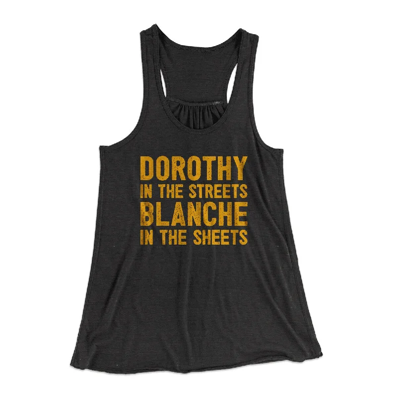 Dorothy In The Streets Blanche In The Sheets Women's Flowey Racerback Tank Top spandex blend tank