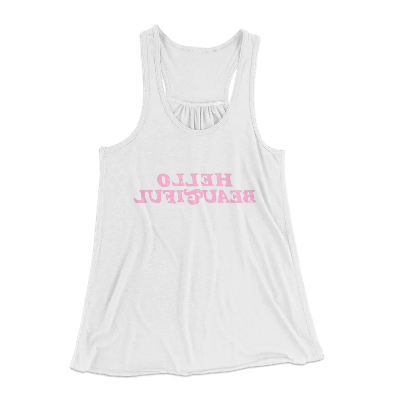 Hello Beautiful Funny Women's Flowey Tank Top essential tank top