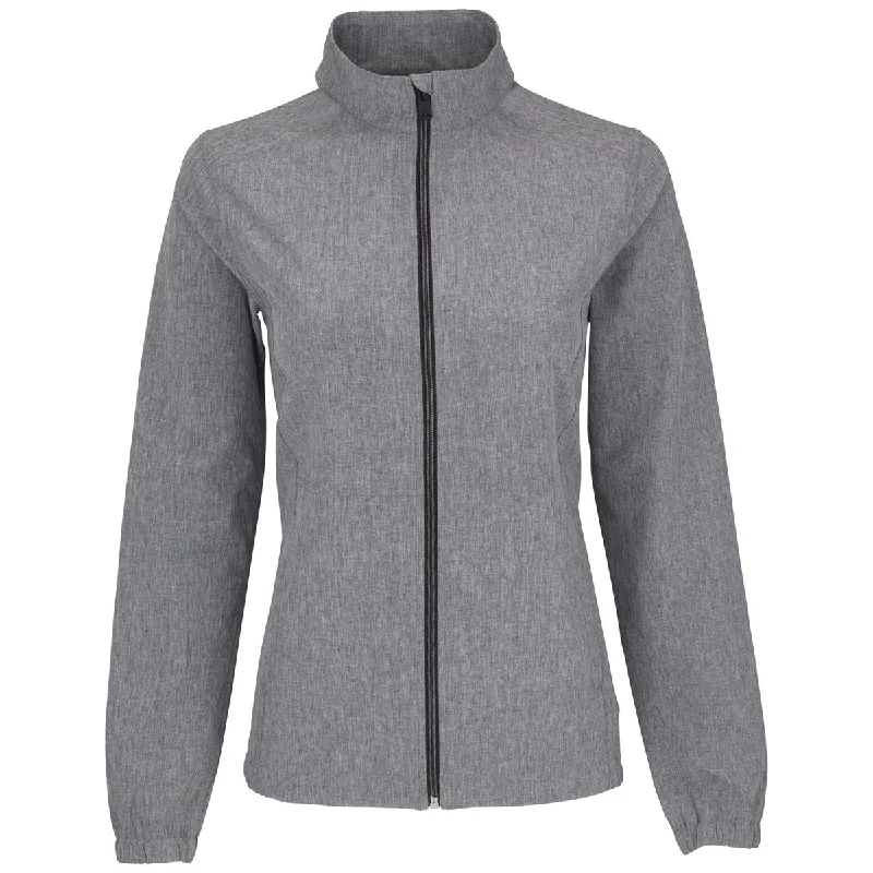 Greg Norman Women's Black Heather Windbreaker Stretch Jacket Notch Collar Jacket Peter Pan Collar Jacket Cowl Neck Jacket