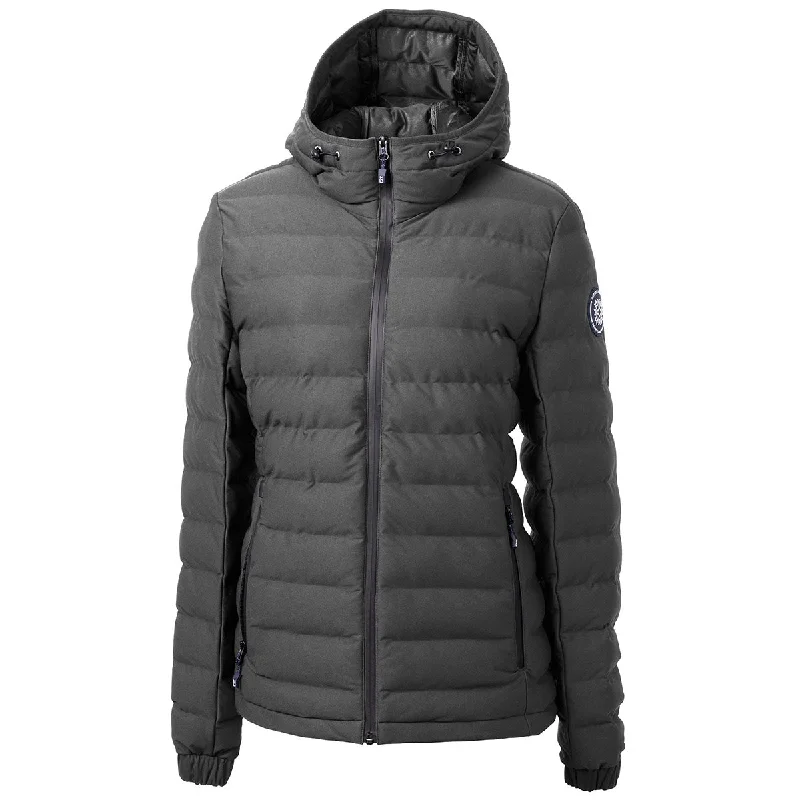 Cutter & Buck Women's Elemental Grey Ridge Repreve Eco Insulated Puffer Jacket Ribbed Jacket Pleated Jacket Ruffled Jacket