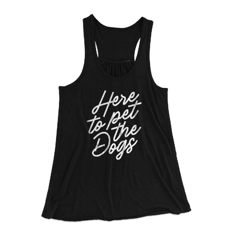 Here To Pet The Dogs Women's Flowey Tank Top high neck tank