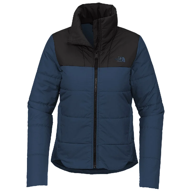 The North Face Women's Shady Blue Chest Logo Everyday Insulated Jacket Hooded Jacket Caped Jacket Shawl Collar Jacket
