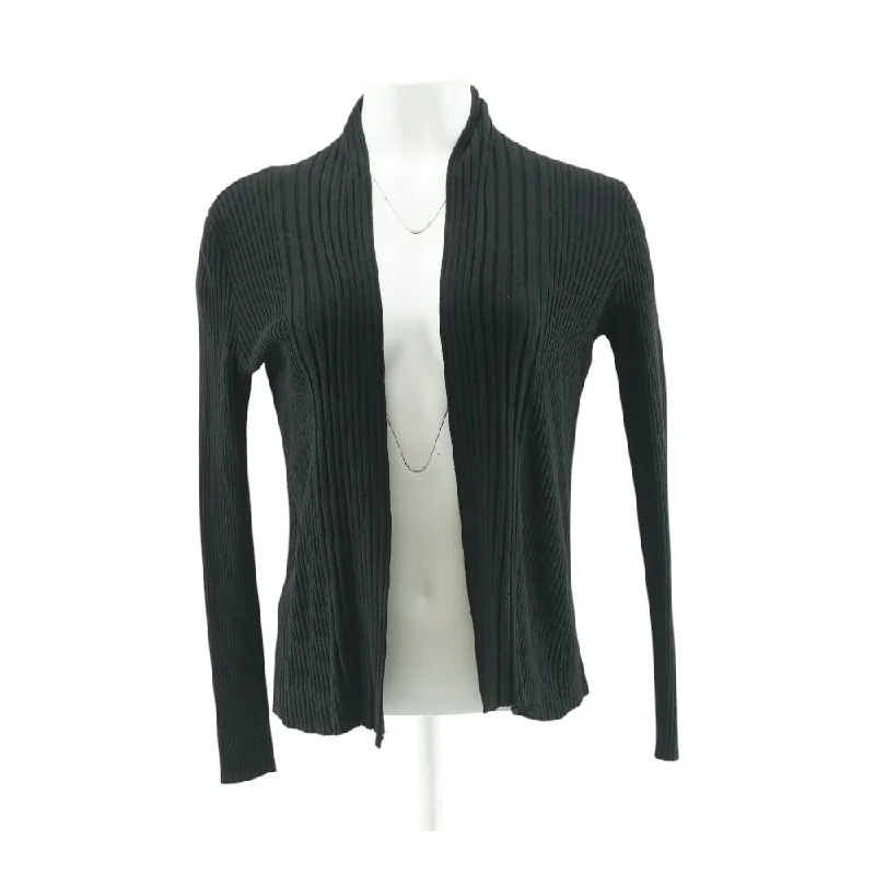 Black Solid Cardigan Sweater Wool Fabric Cashmere Fabric Tweed Fabric