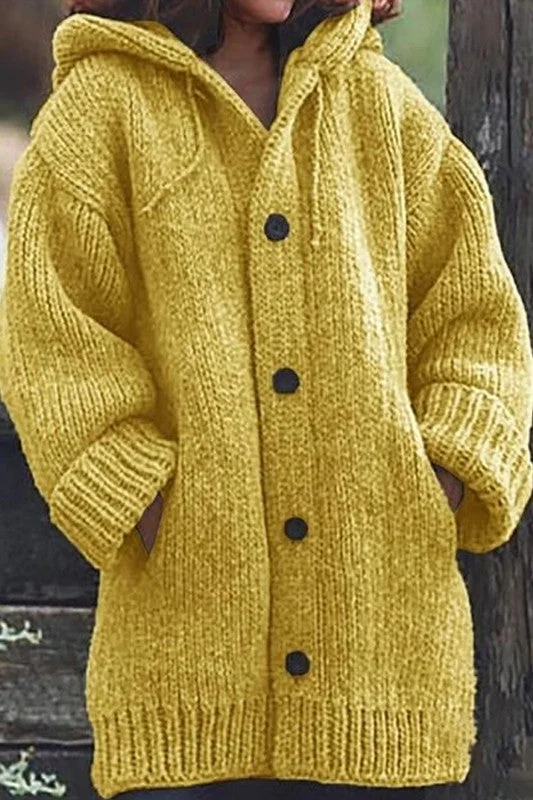 HOODED SWEATER  CARDIGANS Stretchy Elastic Breathable