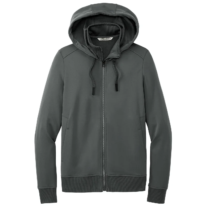 Port Authority Women's Graphite Smooth Fleece Hooded Jacket Fleece Jacket Down Jacket Feather Jacket