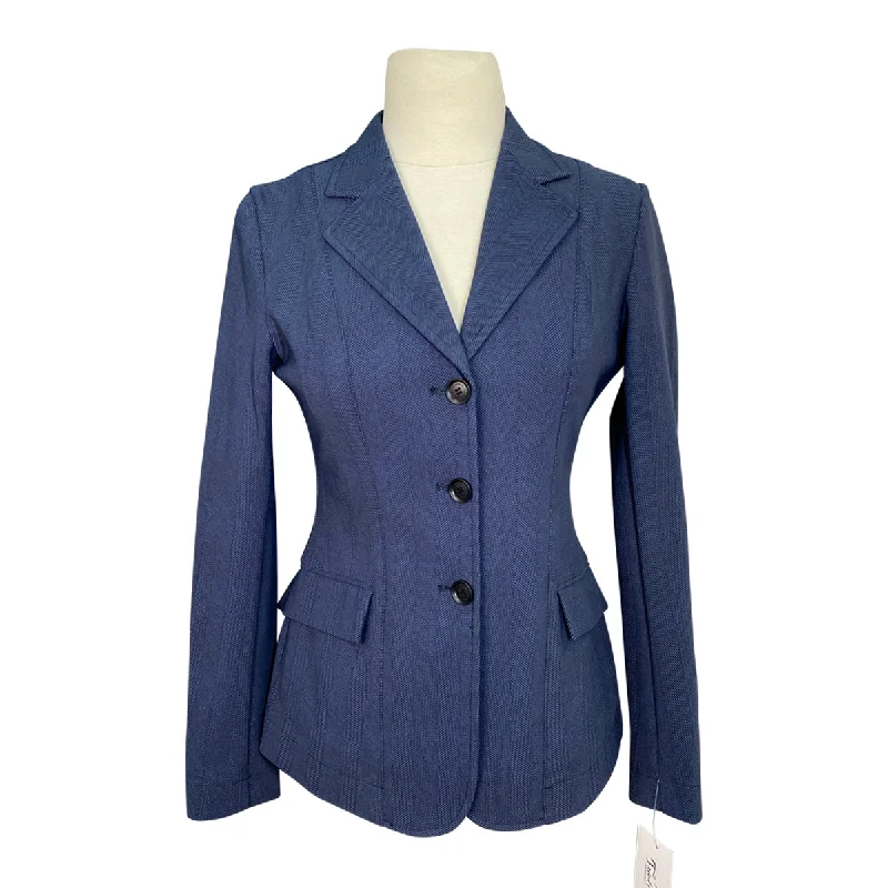RJ Classics 'Monterey' Orange Label Show Coat in Navy Herringbone - Women's 0R Wool Cashmere Tweed