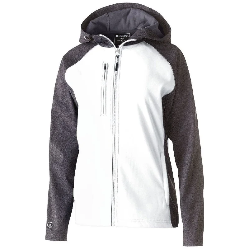 Holloway Women's Carbon Print/White Raider Softshell Jacket Fitted Jacket Loose Jacket Oversized Jacket