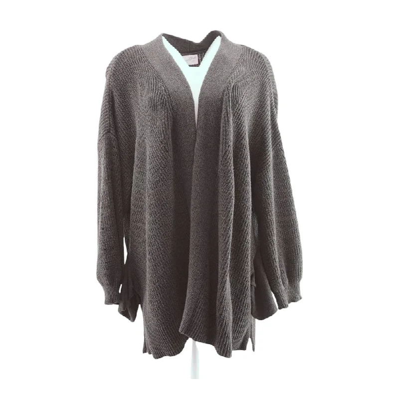 Charcoal Solid Cardigan Sweater Print Jacquard Patchwork