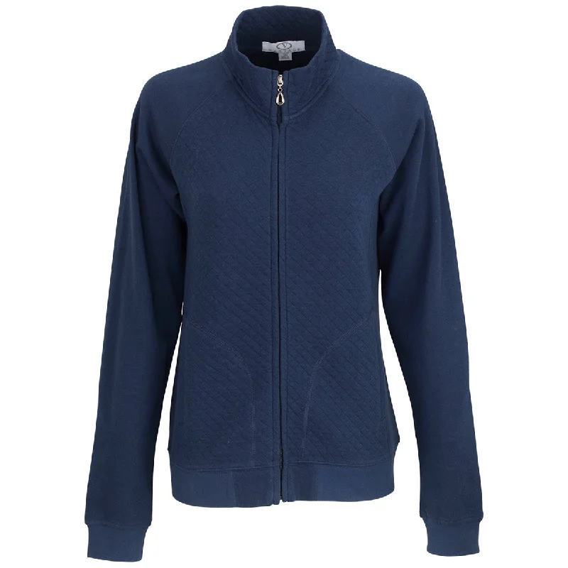 Vantage Women's True Navy Mesa Jacket Collared Jacket Crew Neck Jacket Turtle Neck Jacket